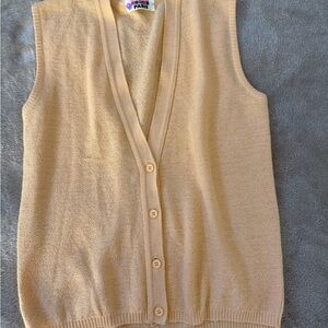 RODIER Paris vintage Beige Button-Up Cardigan Vest